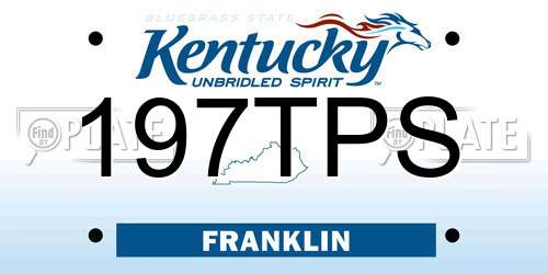 197TPS Kentucky License Plate