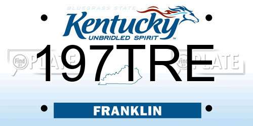 197TRE Kentucky License Plate