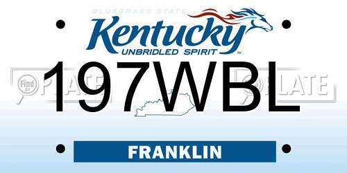 197WBL Kentucky License Plate