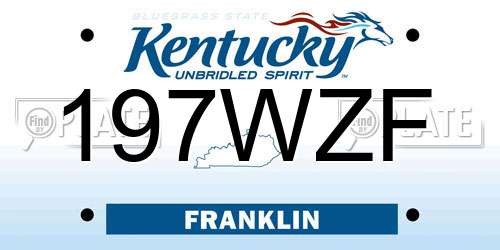 197WZF Kentucky License Plate