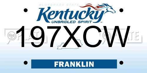 197XCW Kentucky License Plate