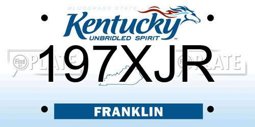 197XJR Kentucky License Plate
