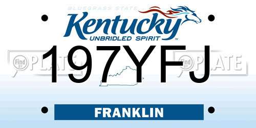 197YFJ Kentucky License Plate