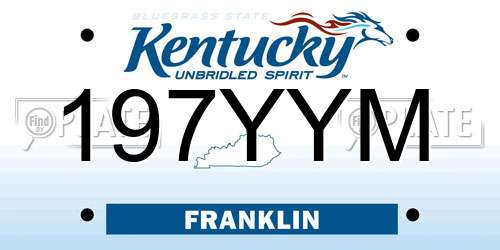 197YYM Kentucky License Plate