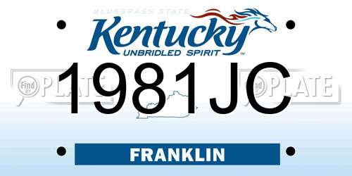 1981JC Kentucky License Plate