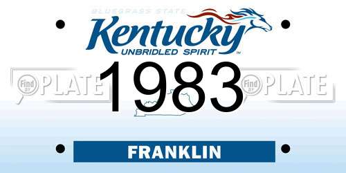 1983 Kentucky License Plate
