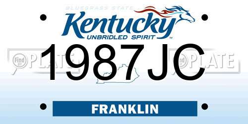 1987JC Kentucky License Plate