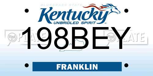 198BEY Kentucky License Plate