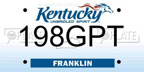 198GPT Kentucky License Plate