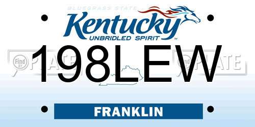 198LEW Kentucky License Plate