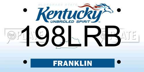 198LRB Kentucky License Plate