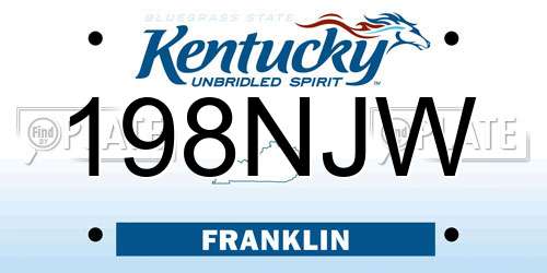198NJW Kentucky License Plate