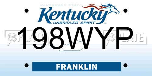 198WYP Kentucky License Plate