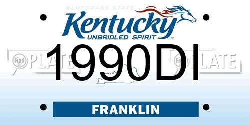 1990DI Kentucky License Plate