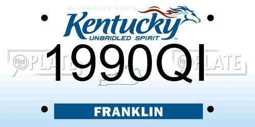 1990QI Kentucky License Plate