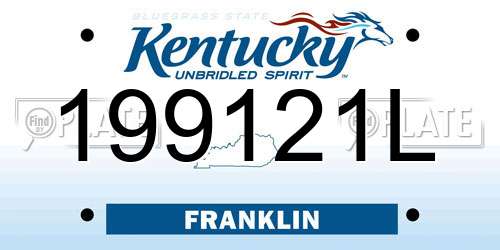 199121L Kentucky License Plate