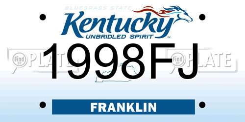 1998FJ Kentucky License Plate