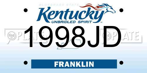 1998JD Kentucky License Plate
