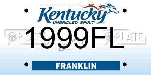 1999FL Kentucky License Plate