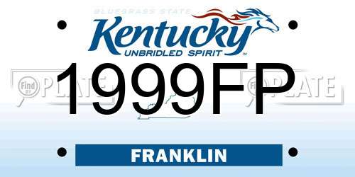 1999FP Kentucky License Plate