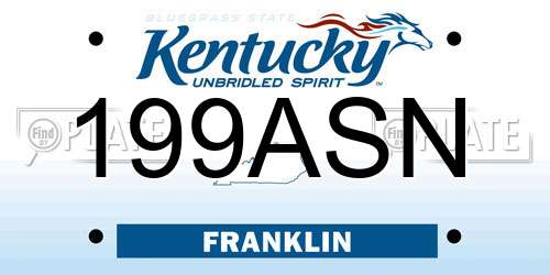 199ASN Kentucky License Plate