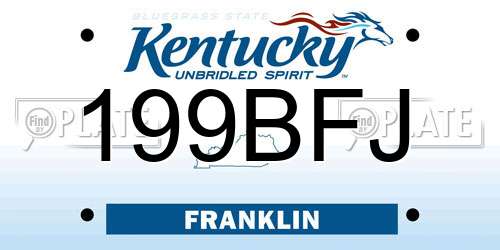199BFJ Kentucky License Plate