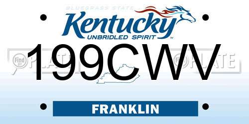 199CWV Kentucky License Plate
