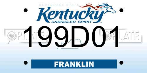 199D01 Kentucky License Plate