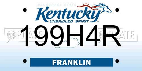 199H4R Kentucky License Plate