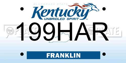 199HAR Kentucky License Plate