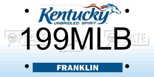 199MLB Kentucky License Plate