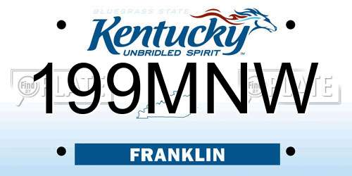 199MNW Kentucky License Plate