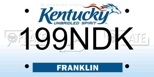 199NDK Kentucky License Plate