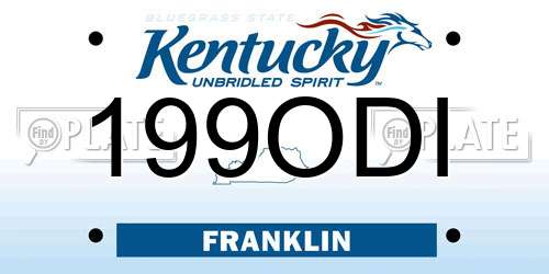 199ODI Kentucky License Plate