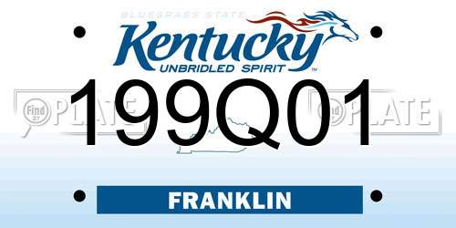199Q01 Kentucky License Plate