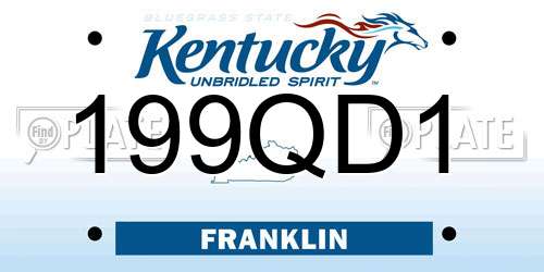 199QD1 Kentucky License Plate