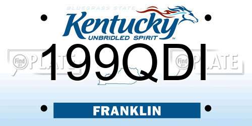 199QDI Kentucky License Plate