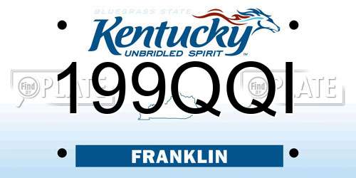199QQI Kentucky License Plate