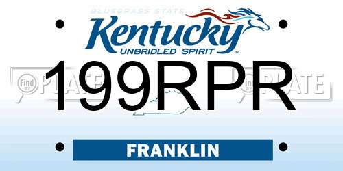 199RPR Kentucky License Plate