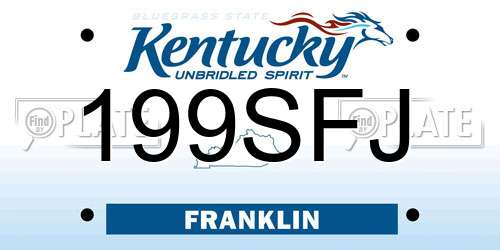 199SFJ Kentucky License Plate