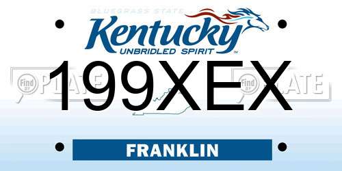 199XEX Kentucky License Plate