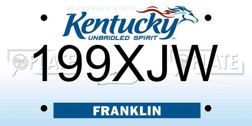 199XJW Kentucky License Plate