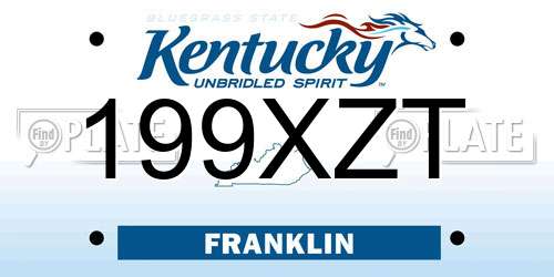 199XZT Kentucky License Plate