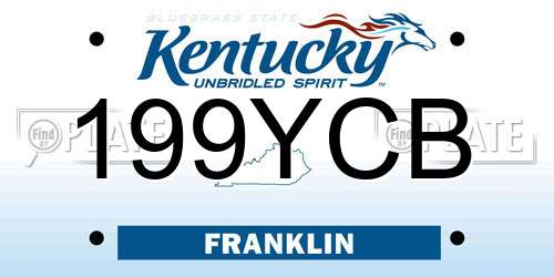 199YCB Kentucky License Plate