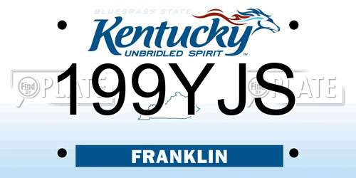 199YJS Kentucky License Plate