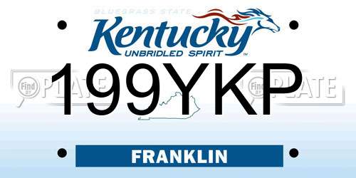199YKP Kentucky License Plate