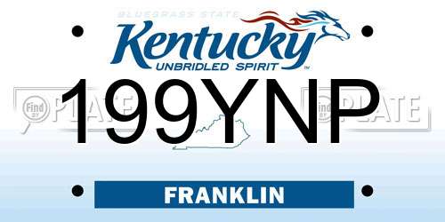 199YNP Kentucky License Plate