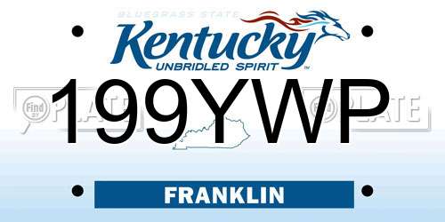 199YWP Kentucky License Plate