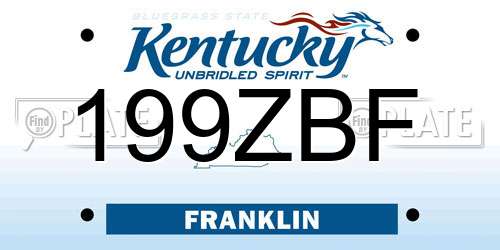 199ZBF Kentucky License Plate