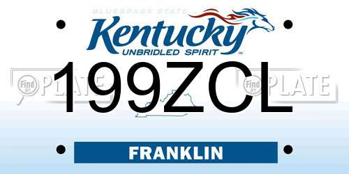 199ZCL Kentucky License Plate